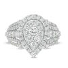 Thumbnail Image 4 of 2 CT. T.W. Composite Diamond Pear-Shaped Frame Engagement Ring in 10K White Gold