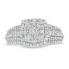 Thumbnail Image 4 of 1/2 CT. T.W. Composite Diamond Double Cushion Frame Engagement Ring in 10K White Gold