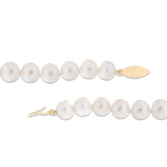 9.0-11.0mm Freshwater Cultured Pearl Strand Necklace with 14K Gold Clasp-20"