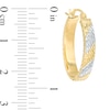 Thumbnail Image 3 of 23.0mm Diamond-Cut Striped Oval Hoop Earrings in 10K Two-Tone Gold