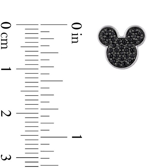 Mickey Mouse & Minnie Mouse 1/4 CT. T.w. Enhanced Black and White Diamond Earrings in Sterling Silver and 10K Rose Gold
