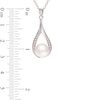 Thumbnail Image 2 of 8.5-9.0mm Button Freshwater Cultured Pearl and White Topaz Teardrop Pendant in Sterling Silver-20"