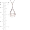 Thumbnail Image 1 of 8.5-9.0mm Button Cultured Freshwater Pearl and White Topaz Teardrop Pendant in Sterling Silver - 20"