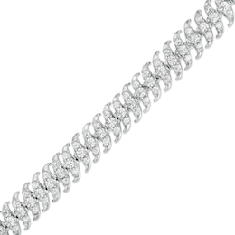 5 CT. T.W. Diamond Multi-Row Bracelet in Sterling Silver