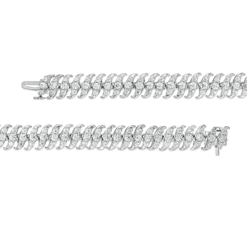 Main Image 3 of 5 CT. T.W. Diamond Multi-Row Bracelet in Sterling Silver