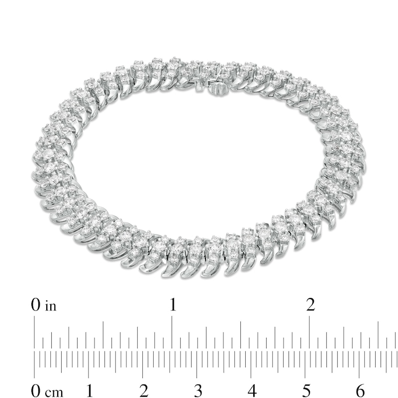 Main Image 4 of 5 CT. T.W. Diamond Multi-Row Bracelet in Sterling Silver