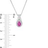 Thumbnail Image 3 of Oval Ruby and White Topaz Frame Three Piece Set in Sterling Silver