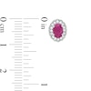 Thumbnail Image 4 of Oval Ruby and White Topaz Frame Three Piece Set in Sterling Silver