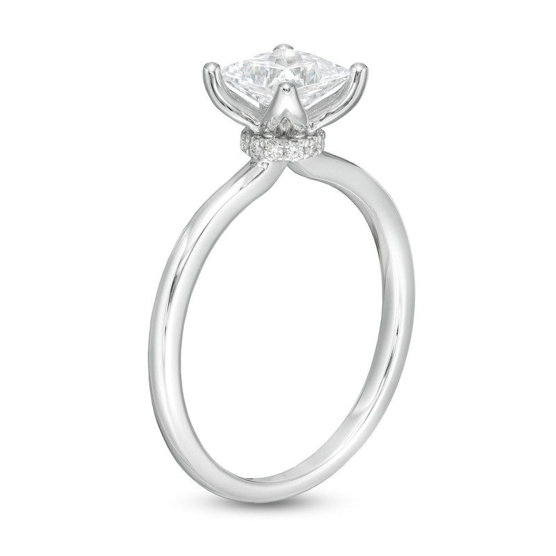 Main Image 3 of 1 CT. T.W. GIA-Graded Princess-Cut Diamond Solitaire Engagement Ring in 18K White Gold (I/VS2)