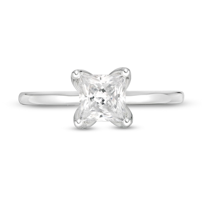 Main Image 4 of 1 CT. T.W. GIA-Graded Princess-Cut Diamond Solitaire Engagement Ring in 18K White Gold (I/VS2)