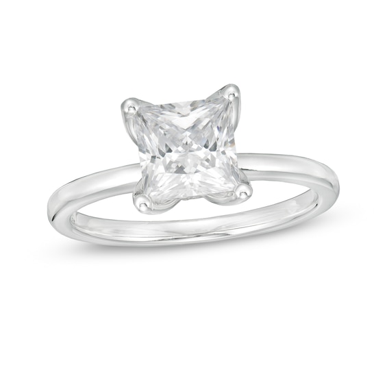1-1/2 CT. T.w. GIA-Graded Princess-Cut Diamond Solitaire Engagement Ring in 18K White Gold (I/Vs2)