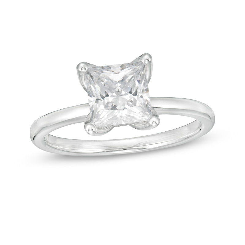 1-1/2 CT. T.W. GIA-Graded Princess-Cut Diamond Solitaire Engagement Ring in 18K White Gold (I/VS2)