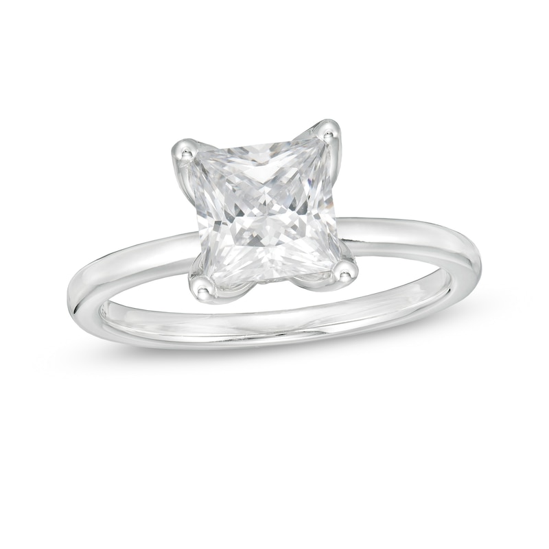 Main Image 1 of 1-1/2 CT. T.W. GIA-Graded Princess-Cut Diamond Solitaire Engagement Ring in 18K White Gold (I/VS2)