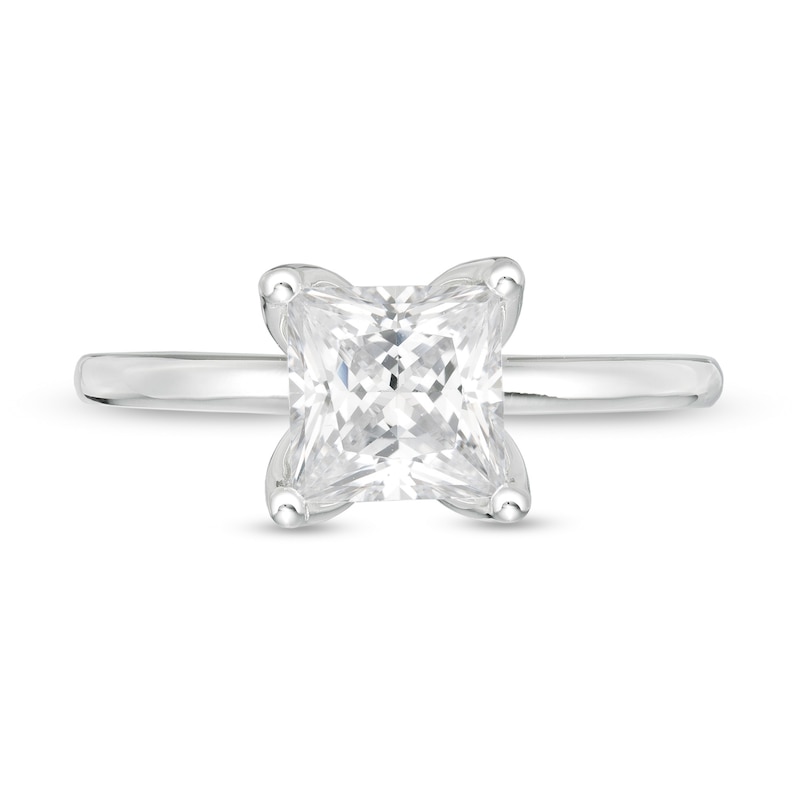 Main Image 4 of 1-1/2 CT. T.W. GIA-Graded Princess-Cut Diamond Solitaire Engagement Ring in 18K White Gold (I/VS2)