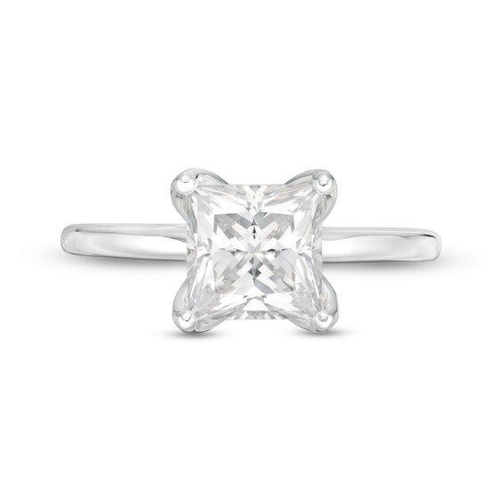 2 CT. T.w. GIA-Graded Princess-Cut Diamond Solitaire Engagement Ring in 18K White Gold (I/Vs2)