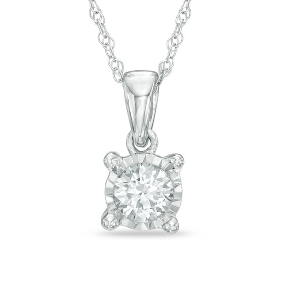 1/4 CT. Diamond Solitaire Pendant in Sterling Silver (J/I3)