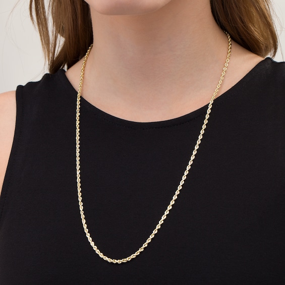 3.0mm Rope Chain Necklace in 10K Gold - 26"