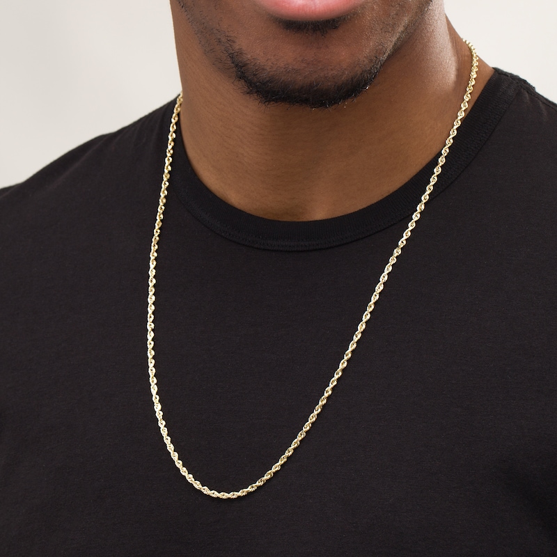 Main Image 3 of 3.0mm Rope Chain Necklace in 10K Gold - 26"
