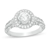 Thumbnail Image 1 of 1-3/4 CT. T.W. Celebration Ideal Certified Diamond Frame Ornate Shank Engagement Ring in 14K White Gold (I/I1)