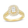 Thumbnail Image 1 of Love's Destiny by Zales 1-1/3 CT. T.W. Certified Emerald-Cut Diamond Scallop Frame Engagement Ring in 14K Gold (I/SI2)