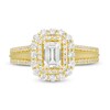 Thumbnail Image 4 of Love's Destiny by Zales 1-1/3 CT. T.W. Certified Emerald-Cut Diamond Scallop Frame Engagement Ring in 14K Gold (I/SI2)