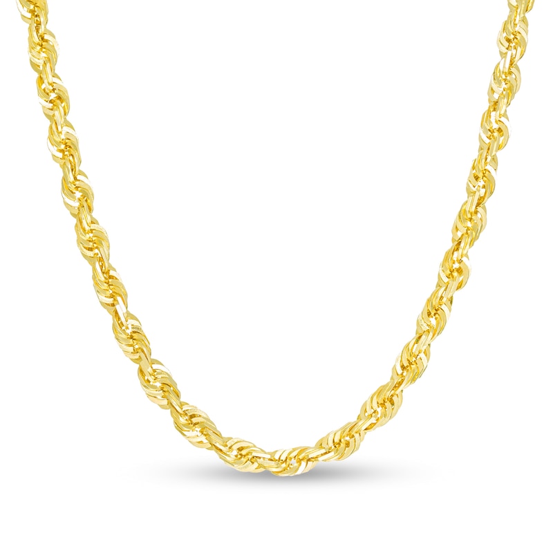 Main Image 1 of 5.5mm Diamond-Cut Glitter Rope Chain Necklace in 10K Gold - 26"