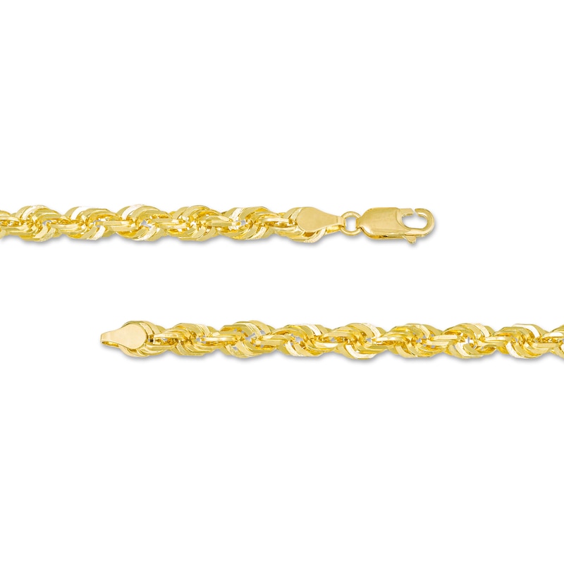 Main Image 4 of 5.5mm Diamond-Cut Glitter Rope Chain Necklace in 10K Gold - 26"