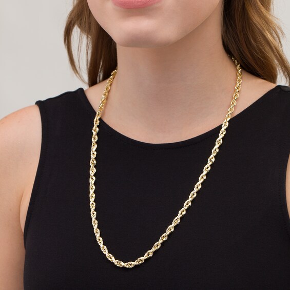 6.7mm Rope Chain Necklace in 10K Gold - 26"