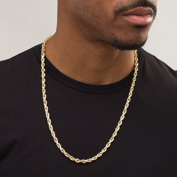 6.7mm Rope Chain Necklace in 10K Gold - 26"