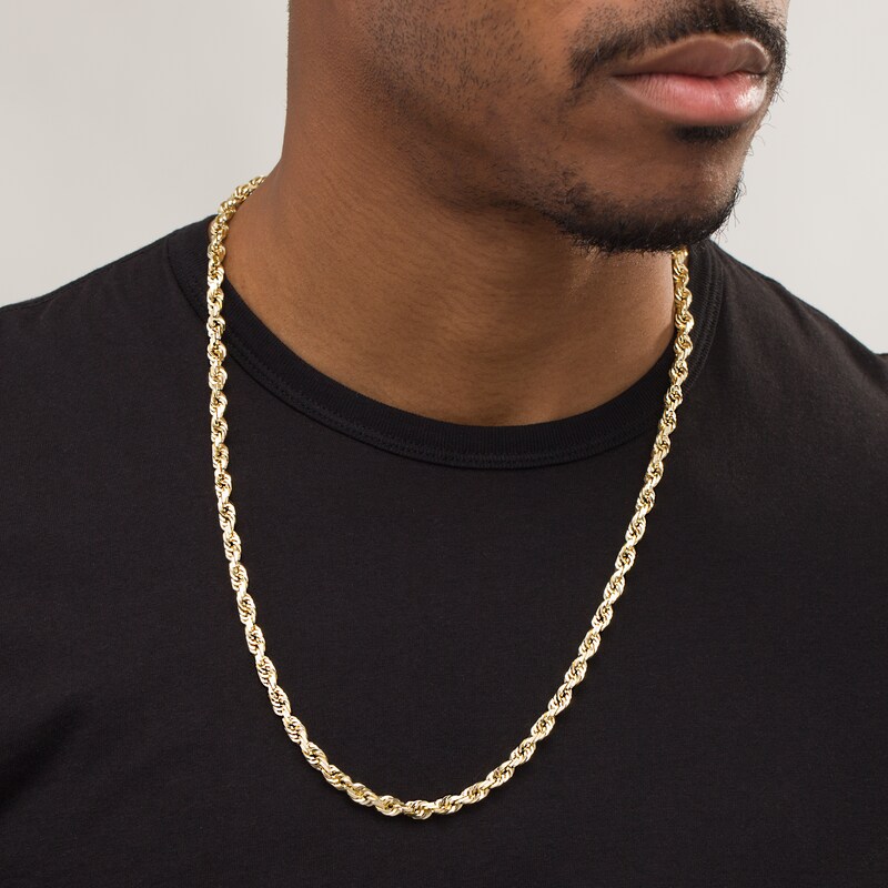 Main Image 3 of 6.7mm Rope Chain Necklace in 10K Gold - 26"