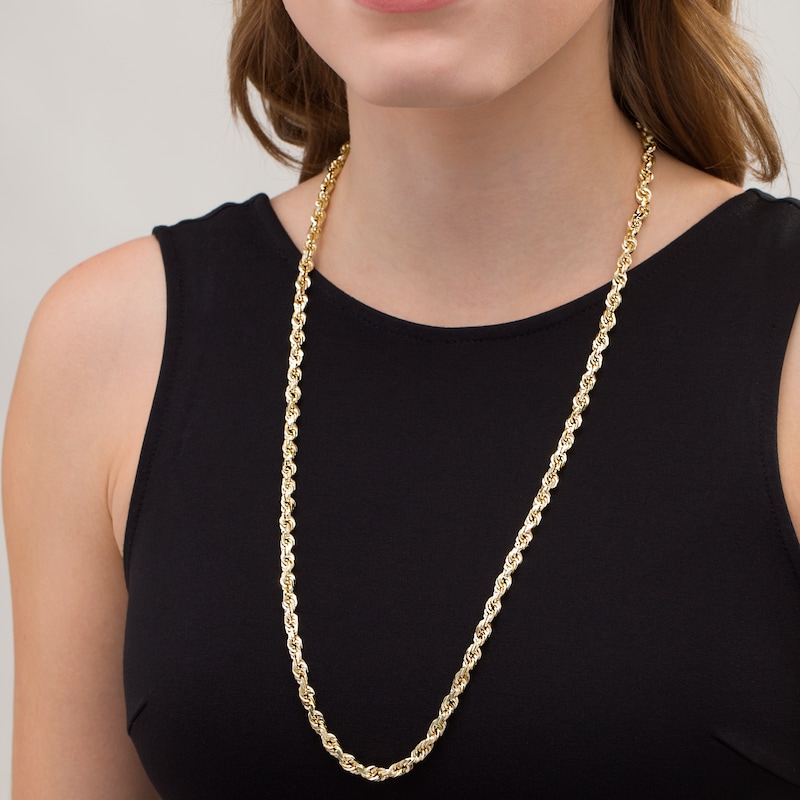 Main Image 2 of 6.7mm Rope Chain Necklace in 10K Gold - 30"