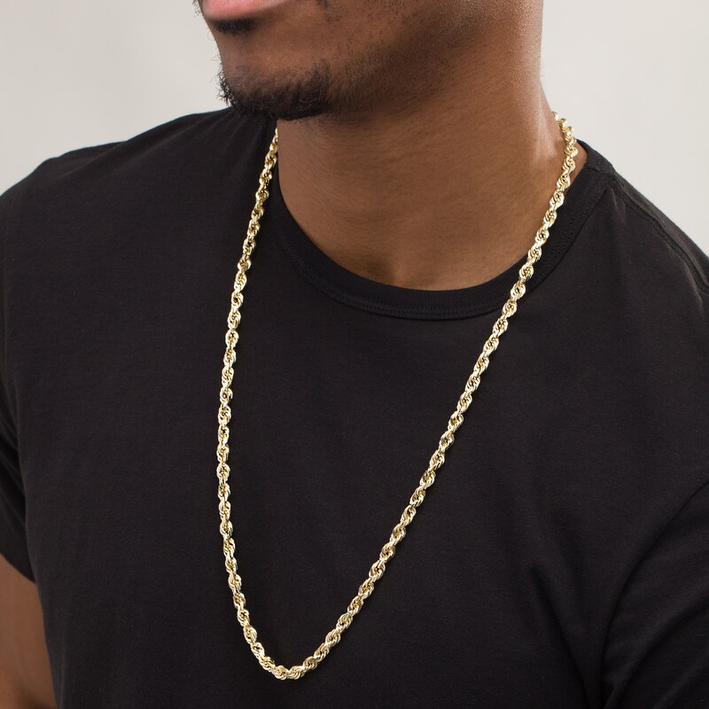 Main Image 3 of 6.7mm Rope Chain Necklace in 10K Gold - 30"