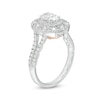 Thumbnail Image 3 of Love's Destiny by Zales 1-1/2 CT. T.W. Certified Oval Diamond Frame Engagement Ring in 14K Two-Tone Gold (I/SI2)