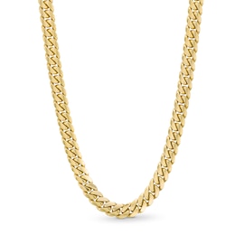 Zales Men's 19-5/8 Ct. T.W. Diamond Cuban Link Chain Necklace in 14K Gold – 24