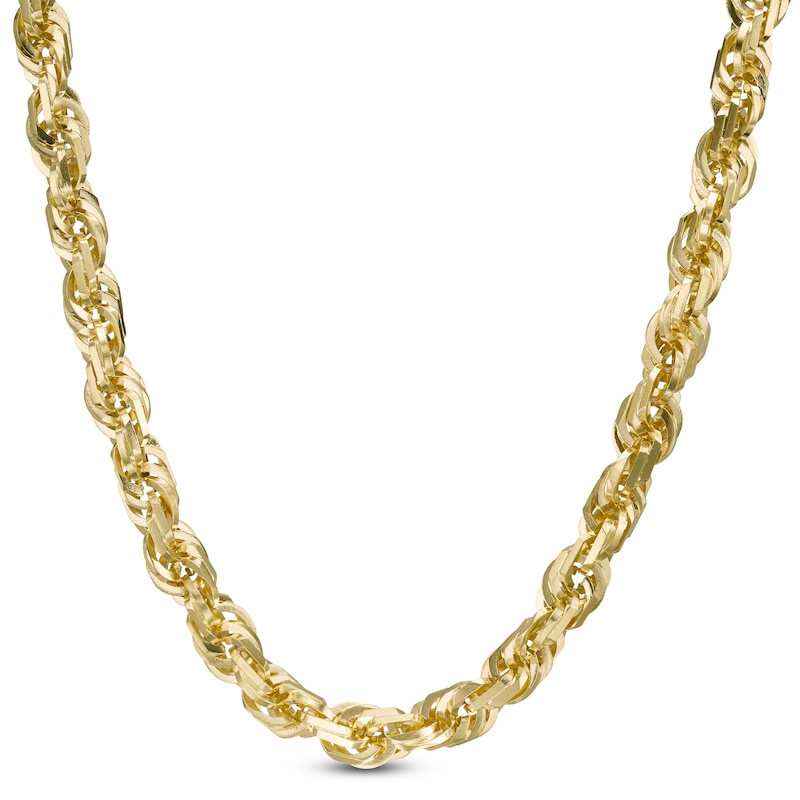 Main Image 1 of 6.7mm Rope Chain Necklace in 10K Gold - 24"