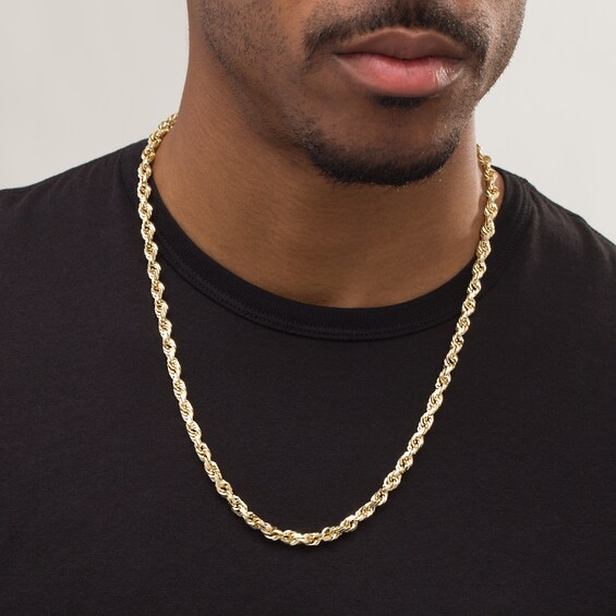 6.7mm Rope Chain Necklace in 10K Gold - 24"