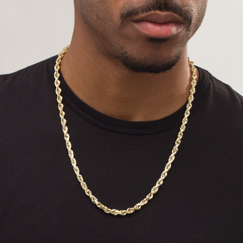 Main Image 3 of 6.7mm Rope Chain Necklace in 10K Gold - 24"