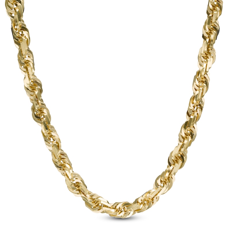 Main Image 1 of 7.0mm Rope Chain Necklace in 10K Gold - 26"