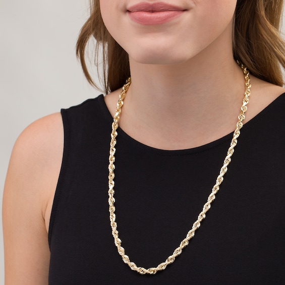 7.0mm Rope Chain Necklace in 10K Gold