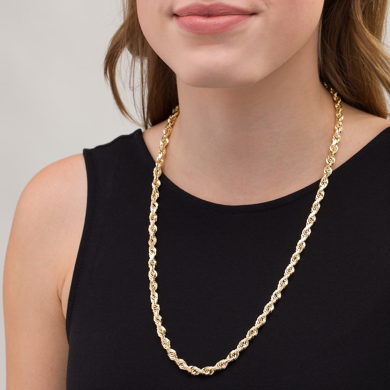Main Image 2 of 7.0mm Rope Chain Necklace in 10K Gold - 26"