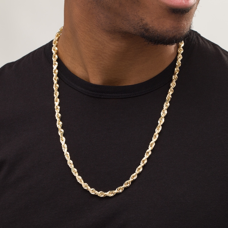 Main Image 3 of 7.0mm Rope Chain Necklace in 10K Gold - 26"