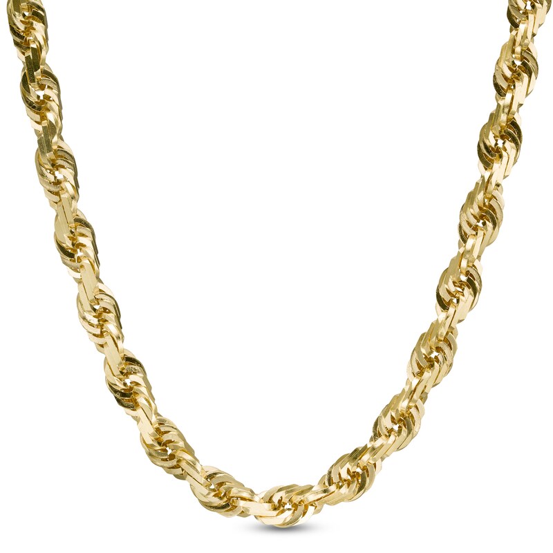 Main Image 1 of 7.0mm Rope Chain Necklace in 10K Gold - 30"
