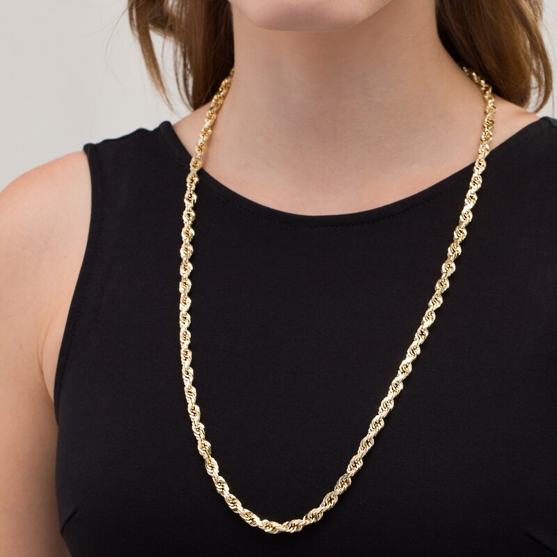 Main Image 2 of 7.0mm Rope Chain Necklace in 10K Gold - 30"
