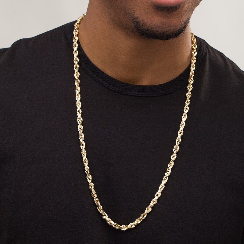 Main Image 3 of 7.0mm Rope Chain Necklace in 10K Gold - 30"
