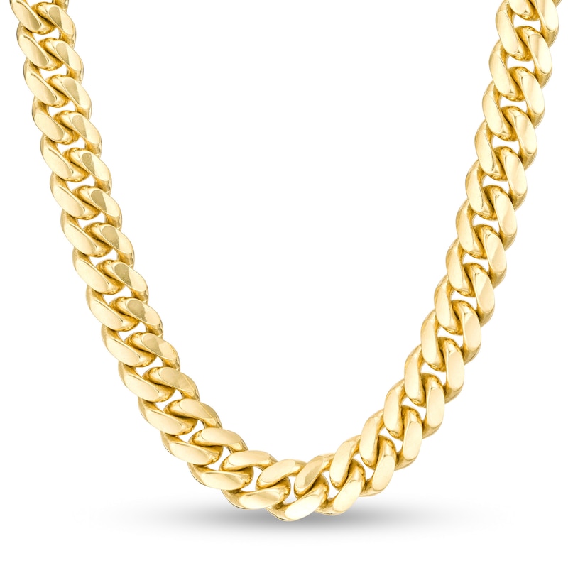 8.3mm Cuban Curb Chain Necklace in Solid 10K Gold - 24"