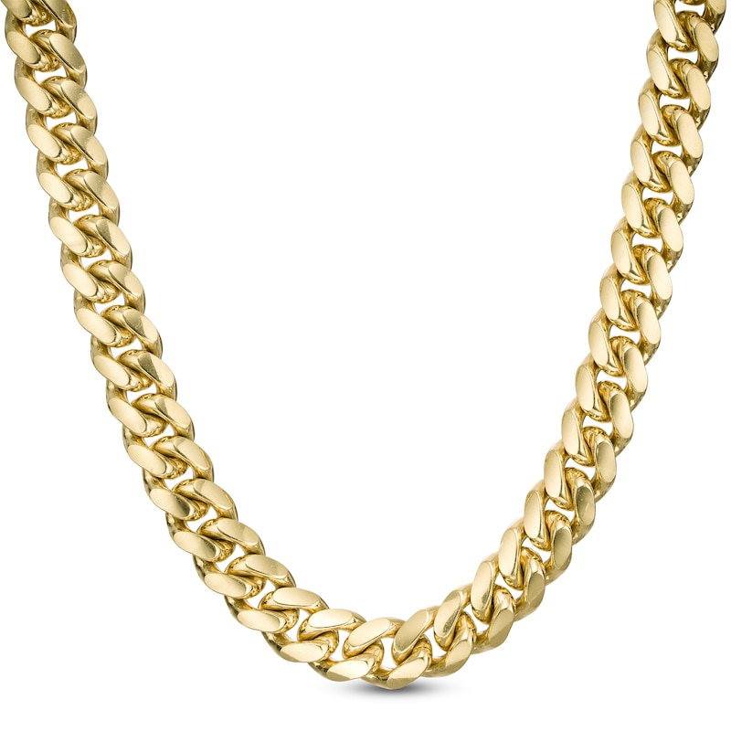 Main Image 1 of 10.0mm Cuban Curb Chain Necklace in Solid 10K Gold - 26"