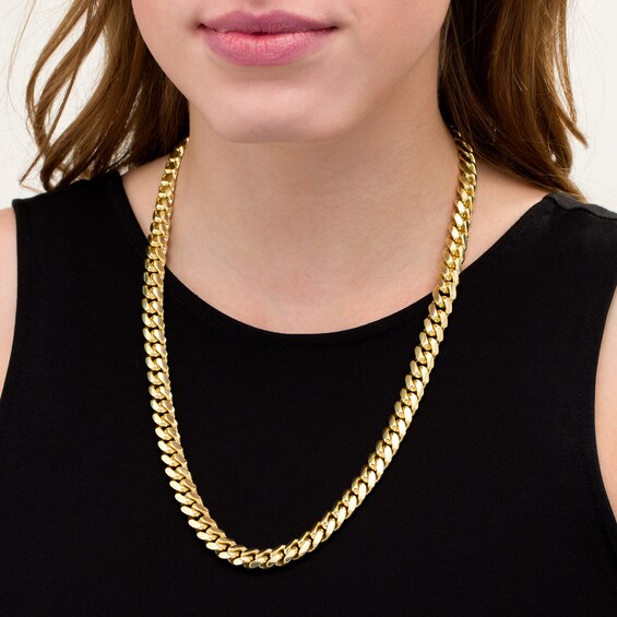 10.0mm Cuban Curb Chain Necklace in Solid 10K Gold - 26"