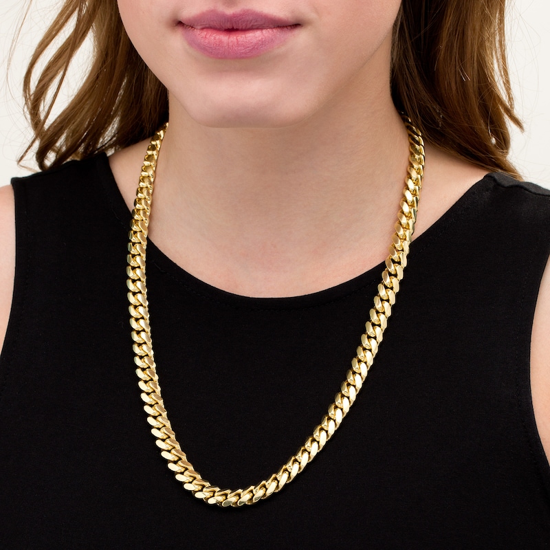 Main Image 2 of 10.0mm Cuban Curb Chain Necklace in Solid 10K Gold - 26"