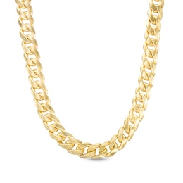 10.7mm Hollow Cuban Curb Chain Necklace in 10K Gold - 24&quot;