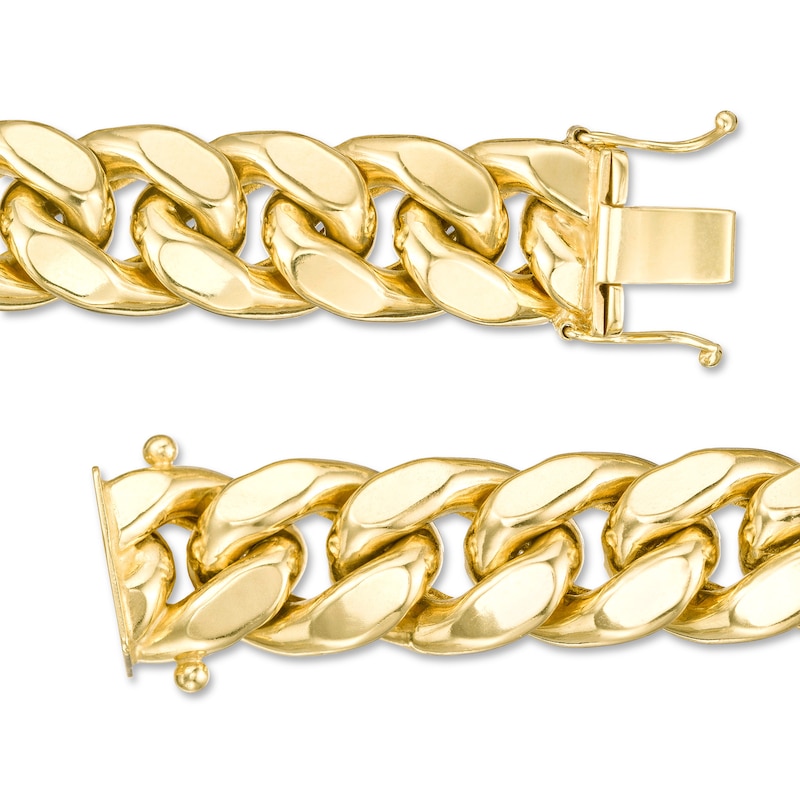 Main Image 4 of 11.0mm Cuban Curb Chain Necklace in Hollow 10K Gold - 26"